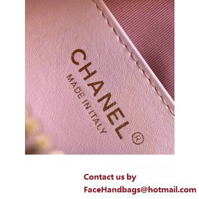 Chanel Calfskin  &  Gold-Tone Metal Chain Bowling Bag AP3586 Pink 2024